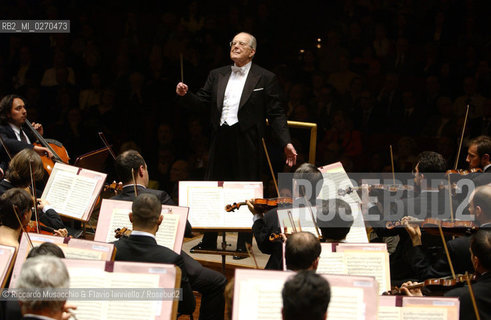 Roma, Auditorium Sala Santa Cecilia 29/03/2003: stagione di musica sinfonica, concerto diretto da Wolfgang Sawallisch con Maurizio Pollini al pianoforte.  ©Riccardo Musacchio & Flavio Ianniello/Rosebud2