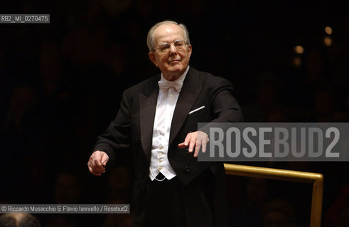 Roma, Auditorium Sala Santa Cecilia 29/03/2003: stagione di musica sinfonica, concerto diretto da Wolfgang Sawallisch con Maurizio Pollini al pianoforte.  ©Riccardo Musacchio & Flavio Ianniello/Rosebud2