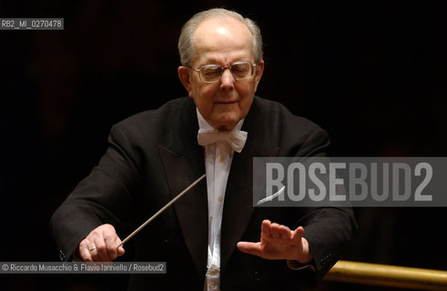 Roma, Auditorium Sala Santa Cecilia 29/03/2003: stagione di musica sinfonica, concerto diretto da Wolfgang Sawallisch con Maurizio Pollini al pianoforte.  ©Riccardo Musacchio & Flavio Ianniello/Rosebud2