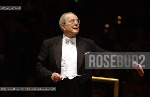 Roma, Auditorium Sala Santa Cecilia 29/03/2003: stagione di musica sinfonica, concerto diretto da Wolfgang Sawallisch con Maurizio Pollini al pianoforte.  ©Riccardo Musacchio & Flavio Ianniello/Rosebud2