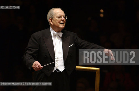 Roma, Auditorium Sala Santa Cecilia 29/03/2003: stagione di musica sinfonica, concerto diretto da Wolfgang Sawallisch con Maurizio Pollini al pianoforte.  ©Riccardo Musacchio & Flavio Ianniello/Rosebud2