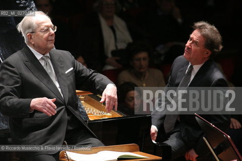 Roma, Auditorium Sala Santa Cecilia 29/03/2003: stagione di musica sinfonica, concerto diretto da Wolfgang Sawallisch con Maurizio Pollini al pianoforte.  ©Riccardo Musacchio & Flavio Ianniello/Rosebud2