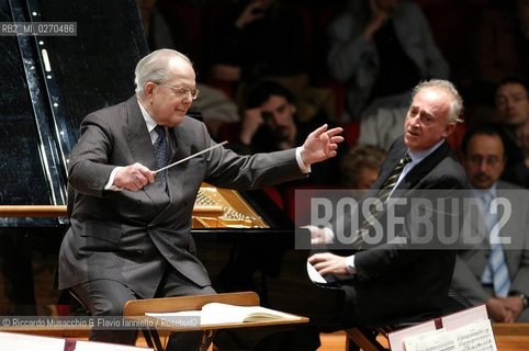 Roma, Auditorium Parco della Musica 19 / 03 / 2005. Stagione di Musica Sinfonica, Orchestra e Coro di Santa Cecilia diretti da Wolfgang Sawallisch, nella foto con Rudolf Buchbinder al pianoforte...Ph Riccardo Musacchio
 ©Riccardo Musacchio & Flavio Ianniello/Rosebud2