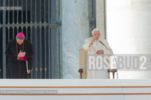 Vatican City Feb 27 2013. Pope Benedict XVI held his last Mass as pontiff at St Peters Square. In the picture: the Holy Father with his secretary Bishop Georg Gaenswain.  ©Riccardo Musacchio & Flavio Ianniello/Rosebud2