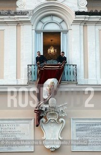 Castel Gandolfo (Rome) February 28 2013. Pope Benedict XVI during his last farewell to residents and faithful from the balcony of the the Papal summer residence. From today on, the resigning Joseph Ratzinger is going to be called Pope Emeritus as he will retire to private life
 ©Riccardo Musacchio & Flavio Ianniello/Rosebud2