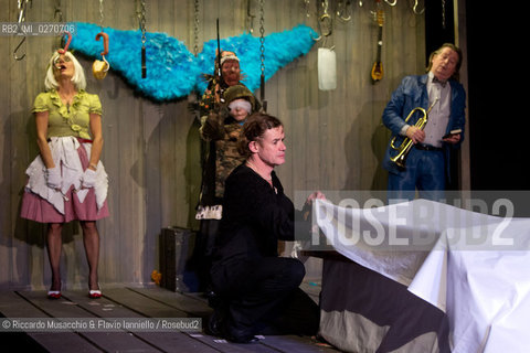 Rome Auditorium Music Park Feb 17 2013.Odin Teatret La vita cronica.Conductor Eugenio Barba with Odin Teatret ensemble.actors: Kai Bredholt, Roberta Carreri, Jan Ferslev, Elena Floris, Donald Kitt, Tage Larsen, Sofia Monsalve, Iben Nagel Rasmussen, Fausto Pro, Julia Varley.  ©Riccardo Musacchio & Flavio Ianniello/Rosebud2