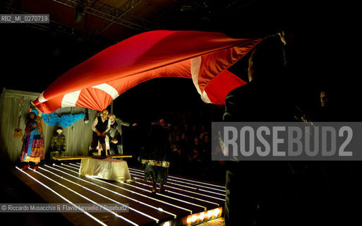 Rome Auditorium Music Park Feb 17 2013.Odin Teatret La vita cronica.Conductor Eugenio Barba with Odin Teatret ensemble.actors: Kai Bredholt, Roberta Carreri, Jan Ferslev, Elena Floris, Donald Kitt, Tage Larsen, Sofia Monsalve, Iben Nagel Rasmussen, Fausto Pro, Julia Varley.  ©Riccardo Musacchio & Flavio Ianniello/Rosebud2