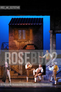 Milano, Teatro Nazionale 22 / 10 / 2004: Rugantino di Garinei e Giovannini, musica di Armando Trovajoli coreografie di Gino Landi, scene e costumi Giulio Coltellacci, regia di Pietro Garinei..Con Michele La Ginestra, Fiorella Rubino, Maurizio Mattioli e Edy Angelillo.Foto di Riccardo Musacchio & Flavio Ianniello
 ©Riccardo Musacchio & Flavio Ianniello/Rosebud2