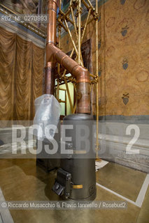 Città del Vaticano 09 03 2013.Visita nella Cappella Sistina in attesa del Conclave..Nella foto: la stufa da dove partiranno le fumate. ©Riccardo Musacchio & Flavio Ianniello/Rosebud2