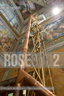 Città del Vaticano 09 03 2013.Visita nella Cappella Sistina in attesa del Conclave..Nella foto: la stufa da dove partiranno le fumate. ©Riccardo Musacchio & Flavio Ianniello/Rosebud2