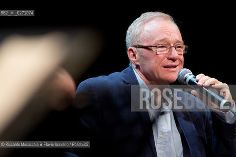 Rome, Auditorium Music Park Mar 10 2013.Libri come. Festa del Libro e della Lettura, anteprima.Israeli author David Grossman Caduto fuori dal tempo .conversation with Marino Sinibaldi..reading of Alvia Reale and Graziano Piazza. ©Riccardo Musacchio & Flavio Ianniello/Rosebud2