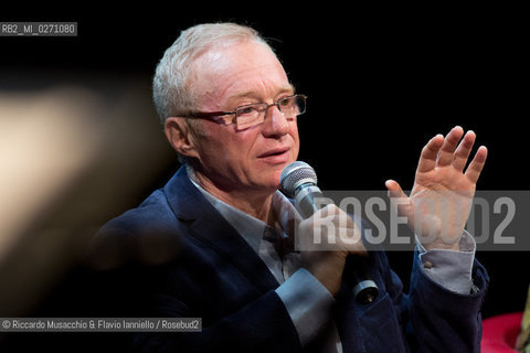Rome, Auditorium Music Park Mar 10 2013.Libri come. Festa del Libro e della Lettura, anteprima.Israeli author David Grossman Caduto fuori dal tempo .conversation with Marino Sinibaldi..reading of Alvia Reale and Graziano Piazza. ©Riccardo Musacchio & Flavio Ianniello/Rosebud2