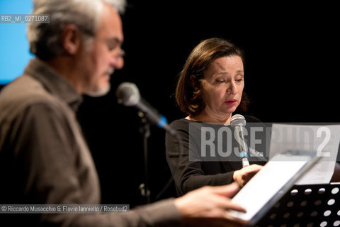 Rome, Auditorium Music Park Mar 10 2013.Libri come. Festa del Libro e della Lettura, anteprima.Israeli author David Grossman Caduto fuori dal tempo .conversation with Marino Sinibaldi..reading of Alvia Reale and Graziano Piazza. ©Riccardo Musacchio & Flavio Ianniello/Rosebud2