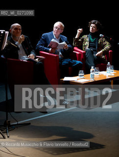 Rome, Auditorium Music Park Mar 10 2013.Libri come. Festa del Libro e della Lettura, anteprima.Israeli author David Grossman Caduto fuori dal tempo .conversation with Marino Sinibaldi..reading of Alvia Reale and Graziano Piazza. ©Riccardo Musacchio & Flavio Ianniello/Rosebud2