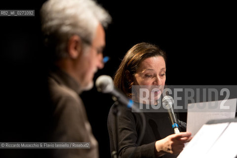 Rome, Auditorium Music Park Mar 10 2013.Libri come. Festa del Libro e della Lettura, anteprima.Israeli author David Grossman Caduto fuori dal tempo .conversation with Marino Sinibaldi..reading of Alvia Reale and Graziano Piazza. ©Riccardo Musacchio & Flavio Ianniello/Rosebud2