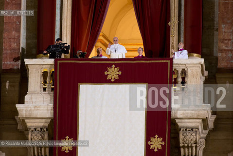 Vatican City, Italy - March 13 2013. Cardinal Jorge Mario Bergoglio, archbishop of Buenos Aires, elected as Pope Francesco.  ©Riccardo Musacchio & Flavio Ianniello/Rosebud2