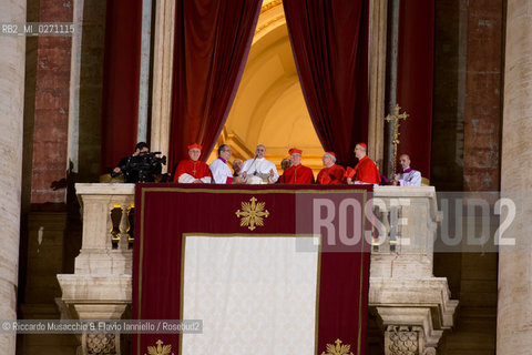 Vatican City, Italy - March 13 2013. Cardinal Jorge Mario Bergoglio, archbishop of Buenos Aires, elected as Pope Francesco.  ©Riccardo Musacchio & Flavio Ianniello/Rosebud2