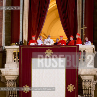 Vatican City, Italy - March 13 2013. Cardinal Jorge Mario Bergoglio, archbishop of Buenos Aires, elected as Pope Francesco.  ©Riccardo Musacchio & Flavio Ianniello/Rosebud2