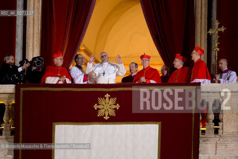 Vatican City, Italy - March 13 2013. Cardinal Jorge Mario Bergoglio, archbishop of Buenos Aires, elected as Pope Francesco.  ©Riccardo Musacchio & Flavio Ianniello/Rosebud2