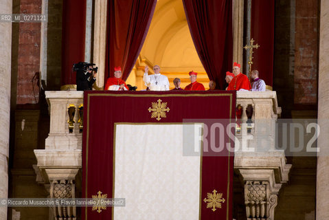 Vatican City, Italy - March 13 2013. Cardinal Jorge Mario Bergoglio, archbishop of Buenos Aires, elected as Pope Francesco.  ©Riccardo Musacchio & Flavio Ianniello/Rosebud2