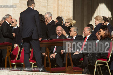Città del Vaticano Mar 19 2013.Cerimonia di Intronizzazione di Papa Francesco..Nella foto: da sin, Pietro Grasso, Mario Monti e la Presidente Argentina Cristina Kirchner. ©Riccardo Musacchio & Flavio Ianniello/Rosebud2