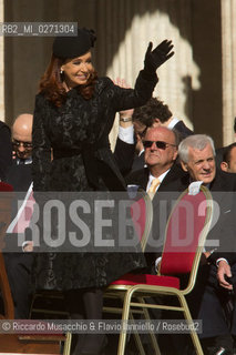 Città del Vaticano Mar 19 2013.Cerimonia di Intronizzazione di Papa Francesco..Nella foto: la Presidente Argentina Cristina Kirchner. ©Riccardo Musacchio & Flavio Ianniello/Rosebud2