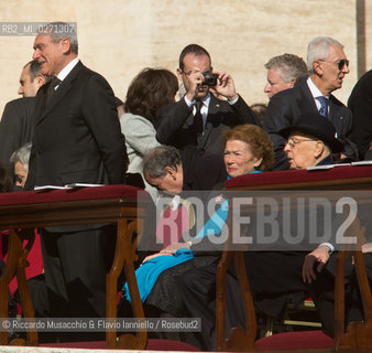 Città del Vaticano Mar 19 2013.Cerimonia di Intronizzazione di Papa Francesco..Nella foto: da sin, Pietro Grasso e Giorgio Napolitano con la moglie Clio. ©Riccardo Musacchio & Flavio Ianniello/Rosebud2