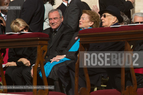Città del Vaticano Mar 19 2013.Cerimonia di Intronizzazione di Papa Francesco..Nella foto: da sin, Pietro Grasso e Giorgio Napolitano con la moglie Clio. ©Riccardo Musacchio & Flavio Ianniello/Rosebud2