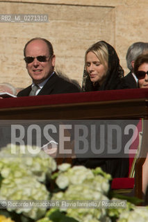 Città del Vaticano Mar 19 2013.Cerimonia di Intronizzazione di Papa Francesco..Nella foto: Alberto di Monaco con la moglie Charlene Wittstock. ©Riccardo Musacchio & Flavio Ianniello/Rosebud2