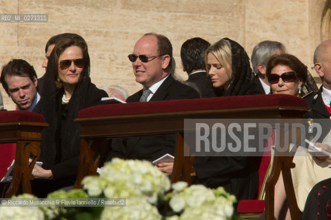 Città del Vaticano Mar 19 2013.Cerimonia di Intronizzazione di Papa Francesco..Nella foto: Alberto di Monaco con la moglie Charlene Wittstock. ©Riccardo Musacchio & Flavio Ianniello/Rosebud2