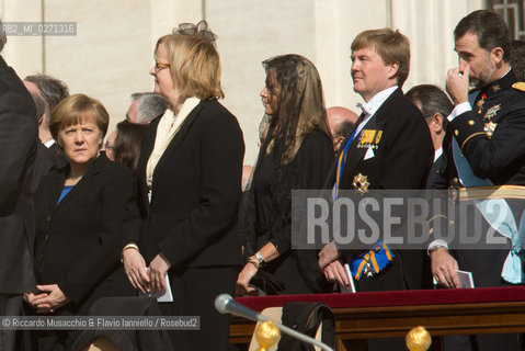 Città del Vaticano Mar 19 2013.Cerimonia di Intronizzazione di Papa Francesco..Nella foto: Angela Merkel e i principi di Olanda Maxima e Willem-Alexander . ©Riccardo Musacchio & Flavio Ianniello/Rosebud2