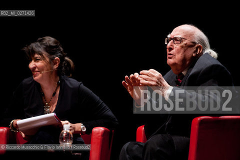 Roma, Auditorium Parco della Musica 16 03 2013.Libri Come, Festa del Libro e della Lettura..Nella foto: Andrea Camilleri intervistato da Serena Dandini. ©Riccardo Musacchio & Flavio Ianniello/Rosebud2