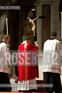 Città del vaticano, Basilica di San Pietro 29 03 2013.Messa del Venerdi Santo, Celebrazione della passione del Signore presieduta dal Sua Santità Papa Francesco. ©Riccardo Musacchio & Flavio Ianniello/Rosebud2