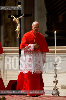 Città del vaticano, Basilica di San Pietro 29 03 2013.Messa del Venerdi Santo, Celebrazione della passione del Signore presieduta dal Sua Santità Papa Francesco.Nella foto: Mons. Angelo Bertone. ©Riccardo Musacchio & Flavio Ianniello/Rosebud2