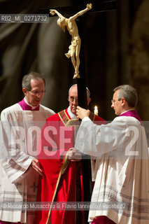 Città del vaticano, Basilica di San Pietro 29 03 2013.Messa del Venerdi Santo, Celebrazione della passione del Signore presieduta dal Sua Santità Papa Francesco. ©Riccardo Musacchio & Flavio Ianniello/Rosebud2