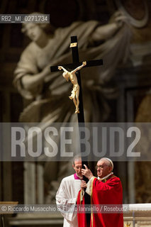 Città del vaticano, Basilica di San Pietro 29 03 2013.Messa del Venerdi Santo, Celebrazione della passione del Signore presieduta dal Sua Santità Papa Francesco. ©Riccardo Musacchio & Flavio Ianniello/Rosebud2