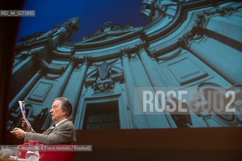 Rome, Auditorium Music Park Apr 07 2013.Paolo Portoghesi, Italian architect, theorist, historian and professor of architecture at the University La Sapienza in Rome.  Arts History, Borromini.. ©Riccardo Musacchio & Flavio Ianniello/Rosebud2
