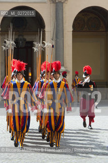 Città del Vaticano 11 04 2013.Sua Santità Papa Francesco riceve il primo ministro della Repubblica del Mozambico, Alberto Clementino Vaquina..Nella foto: Guardie Svizzere. ©Riccardo Musacchio & Flavio Ianniello/Rosebud2