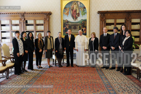 Città del Vaticano, palazzo Apostolico 09 04 2013.Sua Santità Papa Francesco riceve in udienza il Segretario Generale dell’Organizzazione delle Nazioni Unite, S.E. il Signor Ban Ki-Moon.. ©Riccardo Musacchio & Flavio Ianniello/Rosebud2