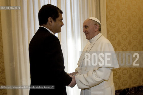 Città del Vaticano, Palazzo Apostolico 19 04 213.Sua Santità Papa Francesco  riceve in udienza il Presidente dellEcuador, Rafael Correa.. ©Riccardo Musacchio & Flavio Ianniello/Rosebud2