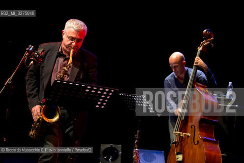 Rome, Auditorium Music Park May 16 2013.Saxophone Festival.Maurizio Giammarco Quartet featuring Battista Lena.Maurizio Giammarco sax.Battista Lena guitar.Luca Bulgarelli bass.Marcello di Leonardo drums. ©Riccardo Musacchio & Flavio Ianniello/Rosebud2