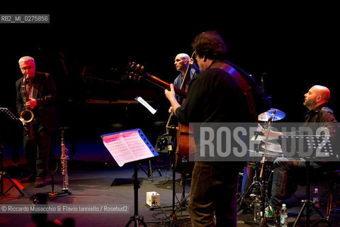Rome, Auditorium Music Park May 16 2013.Saxophone Festival.Maurizio Giammarco Quartet featuring Battista Lena.Maurizio Giammarco sax.Battista Lena guitar.Luca Bulgarelli bass.Marcello di Leonardo drums. ©Riccardo Musacchio & Flavio Ianniello/Rosebud2