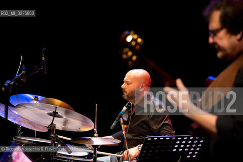 Rome, Auditorium Music Park May 16 2013.Saxophone Festival.Maurizio Giammarco Quartet featuring Battista Lena.Maurizio Giammarco sax.Battista Lena guitar.Luca Bulgarelli bass.Marcello di Leonardo drums. ©Riccardo Musacchio & Flavio Ianniello/Rosebud2