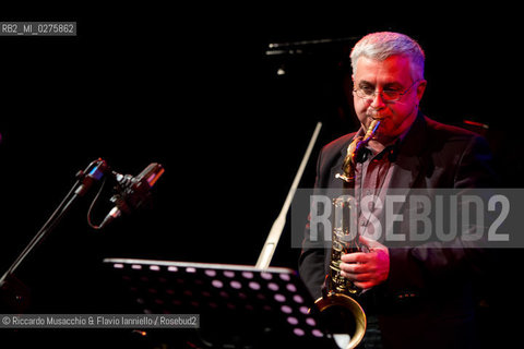 Rome, Auditorium Music Park May 16 2013.Saxophone Festival.Maurizio Giammarco Quartet featuring Battista Lena.Maurizio Giammarco sax.Battista Lena guitar.Luca Bulgarelli bass.Marcello di Leonardo drums. ©Riccardo Musacchio & Flavio Ianniello/Rosebud2