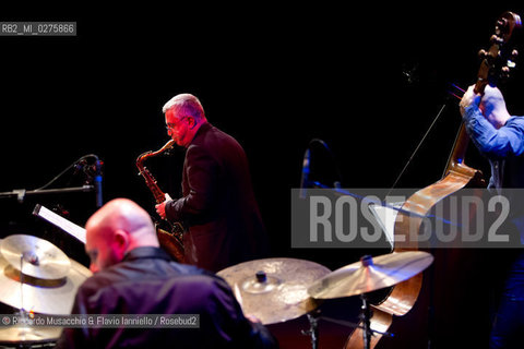 Rome, Auditorium Music Park May 16 2013.Saxophone Festival.Maurizio Giammarco Quartet featuring Battista Lena.Maurizio Giammarco sax.Battista Lena guitar.Luca Bulgarelli bass.Marcello di Leonardo drums. ©Riccardo Musacchio & Flavio Ianniello/Rosebud2