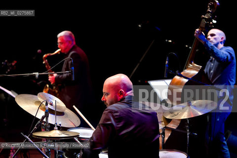 Rome, Auditorium Music Park May 16 2013.Saxophone Festival.Maurizio Giammarco Quartet featuring Battista Lena.Maurizio Giammarco sax.Battista Lena guitar.Luca Bulgarelli bass.Marcello di Leonardo drums. ©Riccardo Musacchio & Flavio Ianniello/Rosebud2