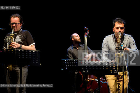 Roma, Auditorium Parco della Musica 17 05 2013.Festival del sassofono “From the Heel”.Puglia Jazz Factory.Partipilo, Casarano, Signorile, Bardoscia, Accardi.Gaetano Partipilo sax alto e soprano.Raffaele Casarano sax alto e soprano.Mirko Signorile pianoforte.Marco Bardoscia contrabbasso.Fabio Accardi batteria. ©Riccardo Musacchio & Flavio Ianniello/Rosebud2