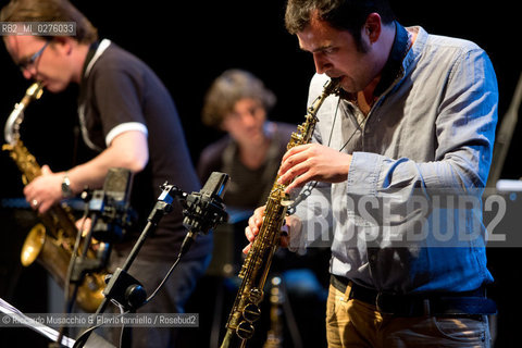 Roma, Auditorium Parco della Musica 17 05 2013.Festival del sassofono “From the Heel”.Puglia Jazz Factory.Partipilo, Casarano, Signorile, Bardoscia, Accardi.Gaetano Partipilo sax alto e soprano.Raffaele Casarano sax alto e soprano.Mirko Signorile pianoforte.Marco Bardoscia contrabbasso.Fabio Accardi batteria. ©Riccardo Musacchio & Flavio Ianniello/Rosebud2