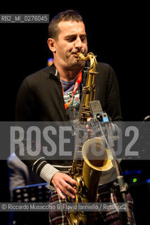 Roma, Auditorium Parco della Musica 17 05 2013.Festival del sassofono Roberto Gatto.special guest .Max Ionata, Francesco Bearzatti, Luca Fattorini.Roberto Gatto batteria.Max Ionata sassofono.Francesco Bearzatti sassofono.Luca Fattorini basso. ©Riccardo Musacchio & Flavio Ianniello/Rosebud2