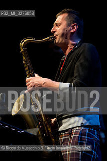Roma, Auditorium Parco della Musica 17 05 2013.Festival del sassofono Roberto Gatto.special guest .Max Ionata, Francesco Bearzatti, Luca Fattorini.Roberto Gatto batteria.Max Ionata sassofono.Francesco Bearzatti sassofono.Luca Fattorini basso. ©Riccardo Musacchio & Flavio Ianniello/Rosebud2